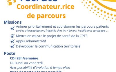 La CPTS du Brivadois recrute ! Coordinateur.rice de parcours